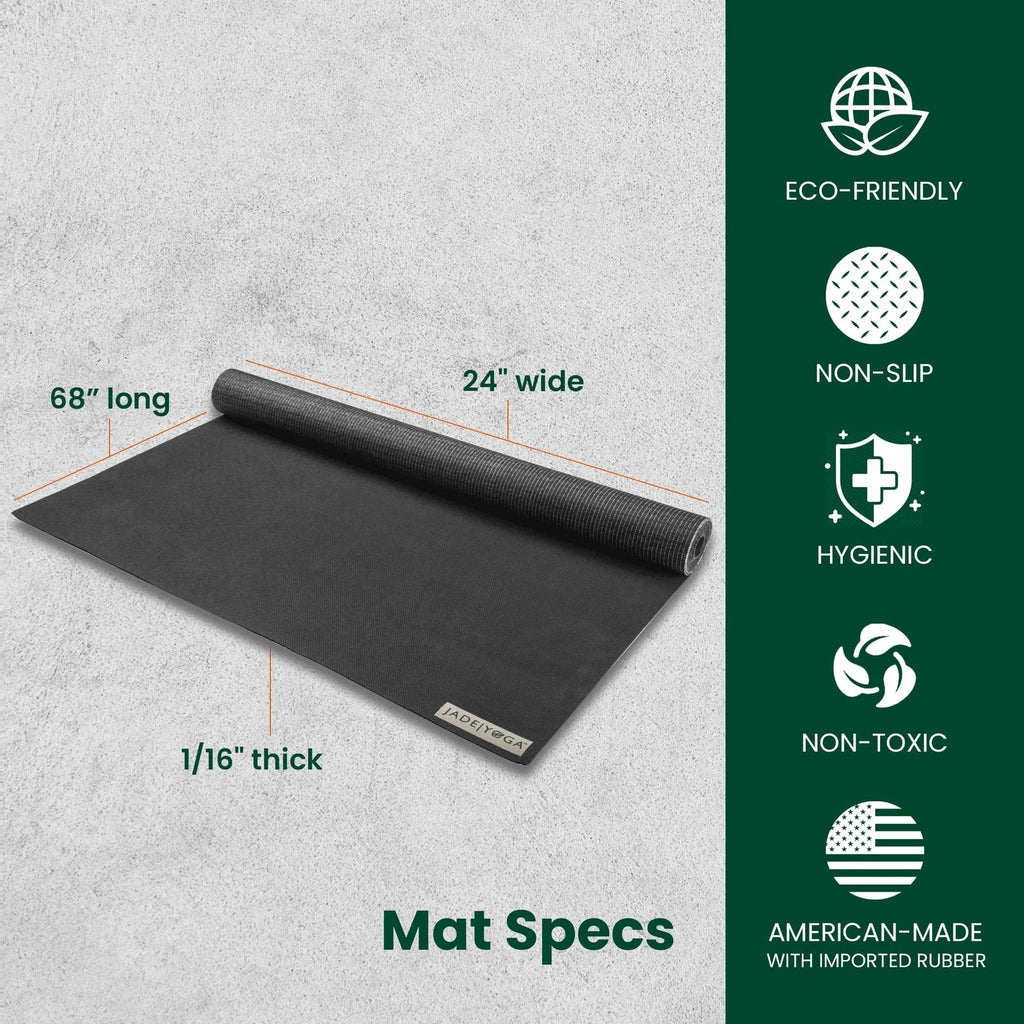 JadeYoga Voyager Yoga Mat - Lightweight & Portable Rubber Yoga Mat - Non-Slip..