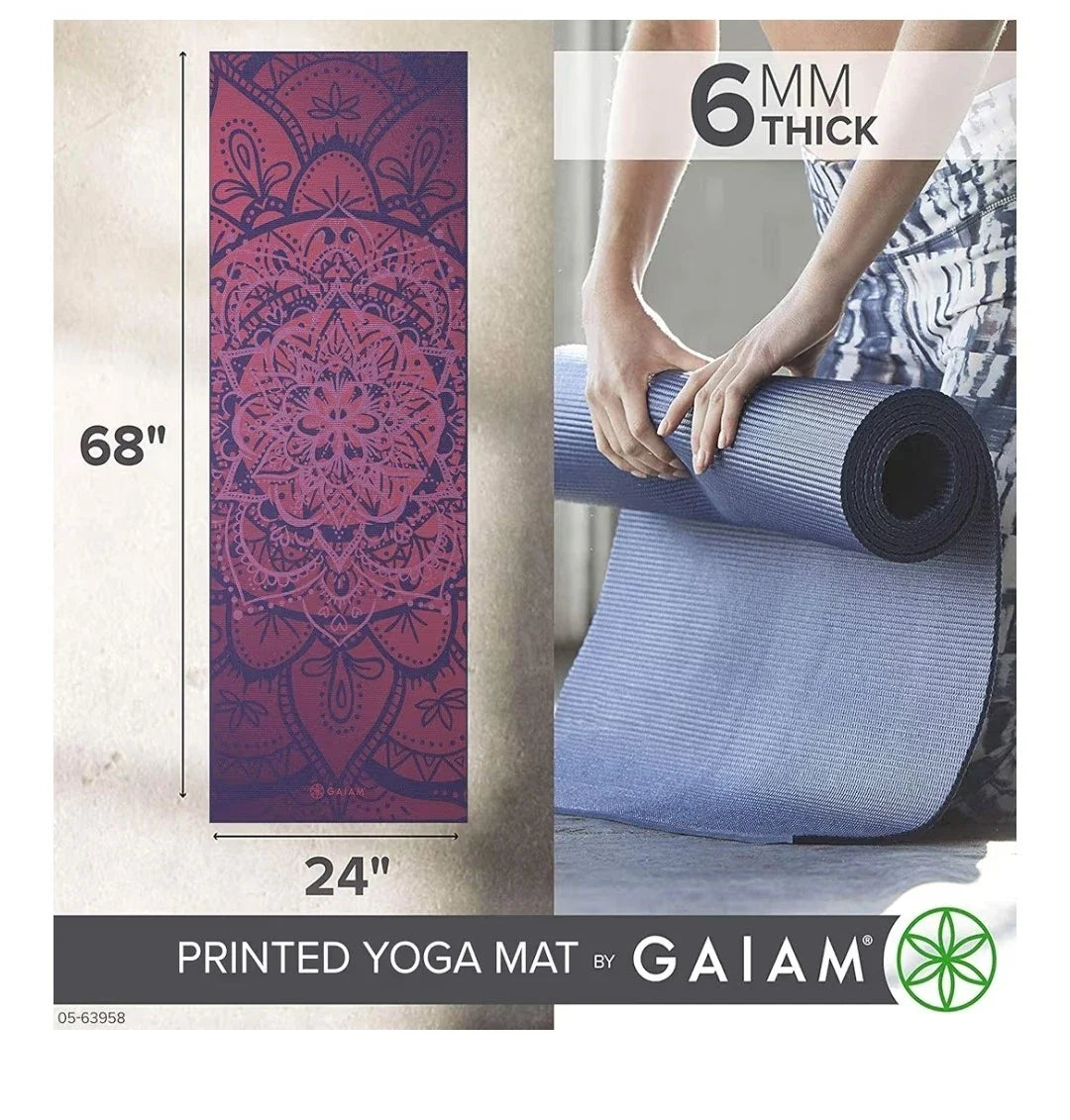 Yoga Mat Premium Print Extra Thick Non Slip Exercise & Fitness Mat